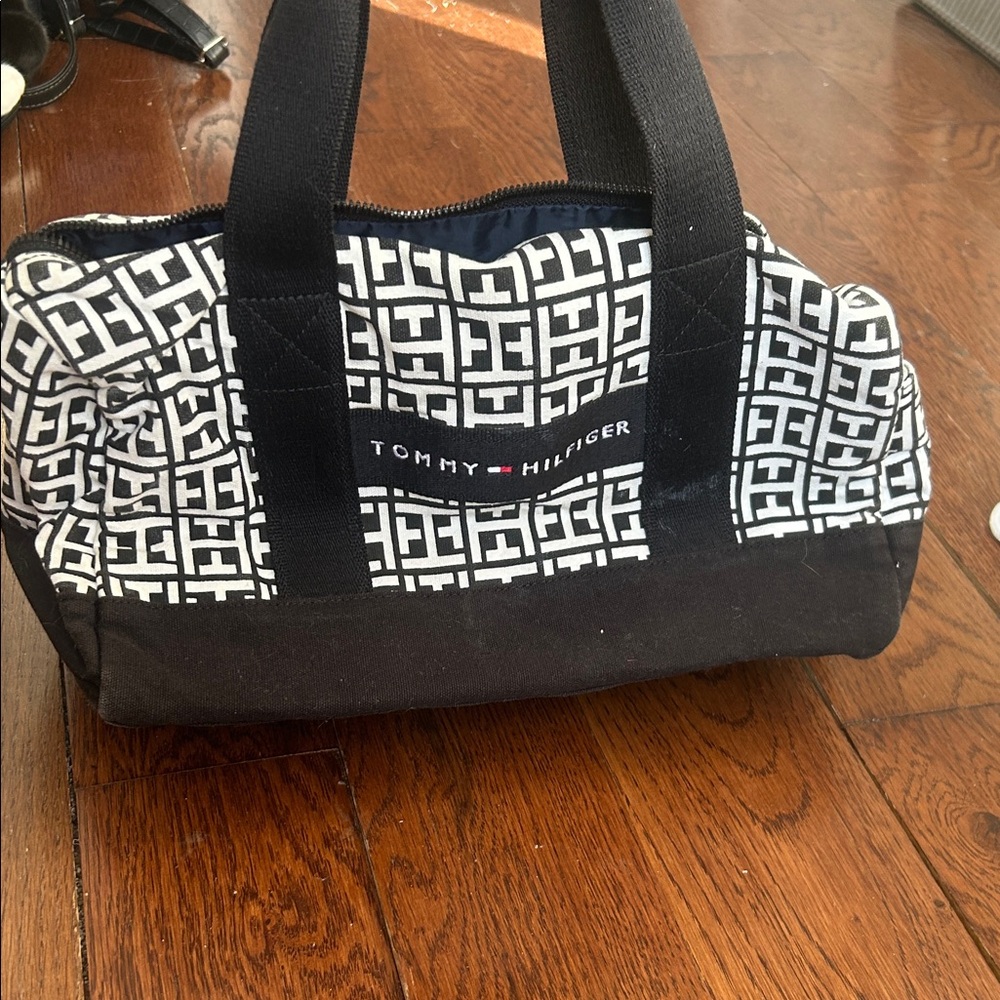 Tommy Hilfiger Black & White Monogram Small Duffle